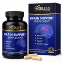 Ageless Brain Supplements for Memory and Focus & Cognitive Improvement | Nootropic Brain Supplement for Men & Women | Support Mental Clarity & Neuro Health | Inklusive vitamin B6, B12, 60 Capsules