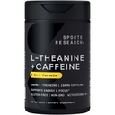 Sportforskning L-Theanine Supplement med koffein och kokos MCT-olja - Fokuserad energi, Alertness & Relaxation Utan Drowsiness - 200mg L Theanine, 100mg Organisk koffein - 60 Liquid Softgels