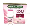 Naturens Bounty Hair Growth Supplement, 1 per dag, kliniskt visade för att stödja tjockare, Fuller Hair, med Biotin, Silicon & Arginine, 90 kapslar