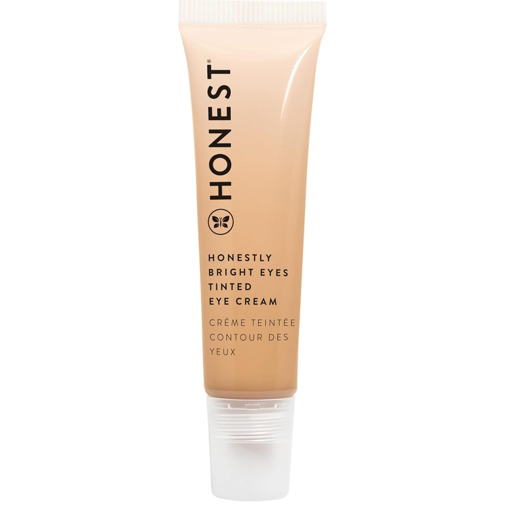 Ärlig skönhet ärligt ljusa ögon Tinted Eye Cream | Brightens + Diffuses Dark Circles | Hyaluronic Acid + Squalane | EWG Verified, Vegan + Cruelty Free | Sandstone, 0,5 fl oz