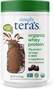 helt enkelt tera's Organic Whey Protein Powder - Grass Fed Whey Protein Powder utan konstgjorda sötningsmedel, Clean, Non-GMO, Gluten-Free - Dark Chocolate, 12 Oz.