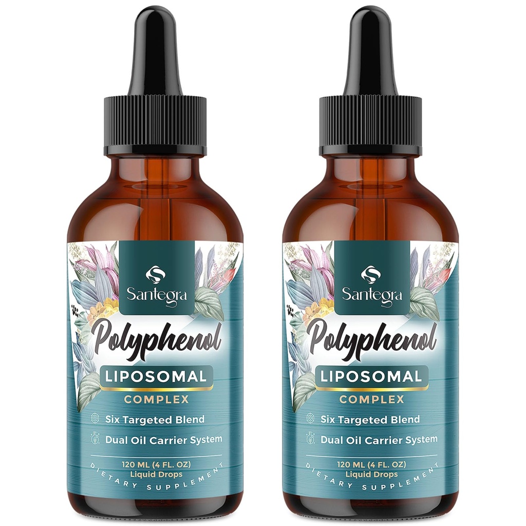 Polyfenoler Tillägg Liposomal, Över 27 Polyfenol Komplex & Kraftfull Antioxidant, med MCT & Olivolja, Quercetin Extract, Hawthorn Berry Extract, för Age Defense, Energy, Immune, 240 ML