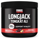 Force Factor Longjack Tongkat Ali Gummies, Tongkat Ali för män att stödja manlig vitalitet och kör, 400mg Tongkat Ali med BioPerine, Mixed Berry Lemonade, 90 Gummies