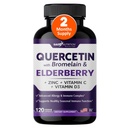 Gade Nutrition Quercetin med Bromelain & Elderberry | Quercetin med vitamin C och Zink | Zink Quercetin 500mg med vitamin D3 | Daily Immune Support Supplement - 2 månader Supply