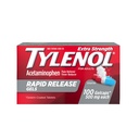 Tylenol Extra Strength Acetaminophen Rapid Release Gels, Pain Reliever & Fever Reducer, Gelcaps med laser-Drilled Holes for Fast Release, Gentle on Stomach, 500 mg Per Gelcap, 100 Count OTC Medicine