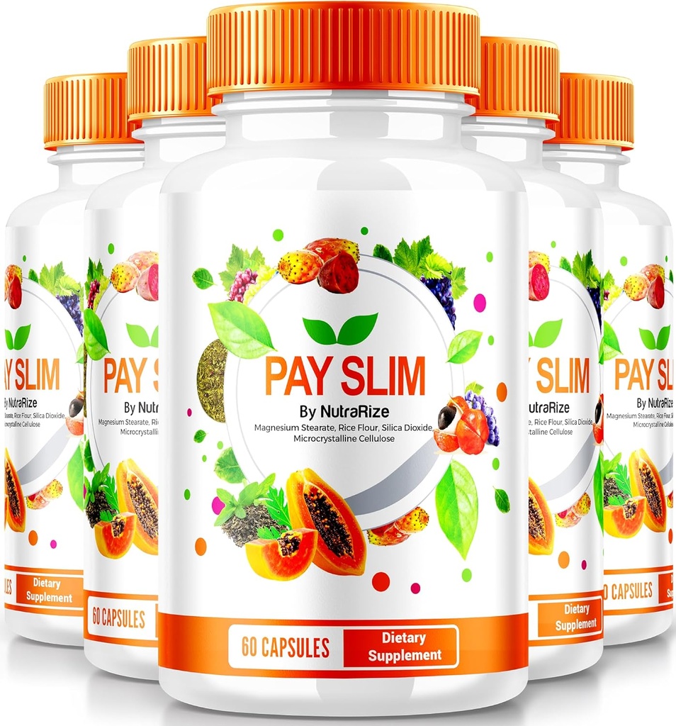 NutraRize (5 Pack) Betala smala kapslar, PaySlim All-Natural Supplement för hälsosam viktminskning, Premium Formel för att uppnå kropps- och fitnessmål, officiella recensioner (300 kapslar)