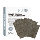Dr Med Silver Calcium Alginate Wound Dressing 4''x4'' Patches, 10 Individual Pack High Absorbency Ag Alginate Wound Bandage, Non-Adhesive, Painless Removal Gauze för Bedsore, Ulcers, Skin Abrasions