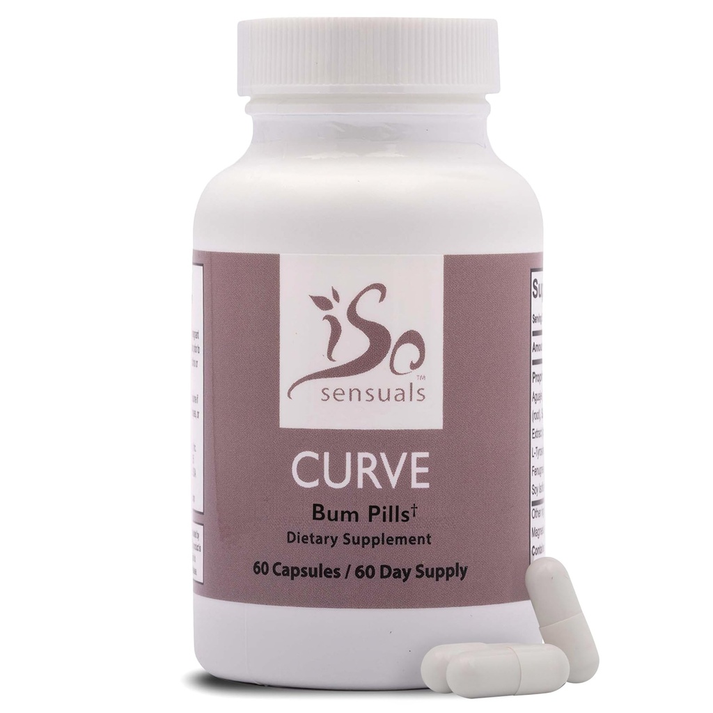IsoSensuals Curve Butt Enhancement Pills - Bum Bum Booty Pills för större rumpa. 60 Lätt att svälja kapslar