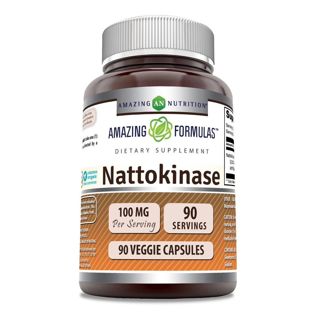 Fantastiska formler Nattokinase Supplement | 100 Mg (2000 FU Enzyme från Pure Nattokinase) | 90 Veggie Capsules | Non-GMO | Gluten-Free | Made in USA