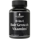 11-i-1 Vegan Hair Growth Vitamins för Thinning & Brittle Hair - Advanced Vitamin Complex med 5000mcg Biotin, Pumpkin Seed, Zink. Stöder tjockare, hälsosammare blick för kvinnor och män