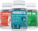 Balans EN 2 Månadssats | Probiotikum, CandAssist, Liver One | 15 miljarder CFU Probiotic | Naturlig rengöring med Caprylic Acid | Liver Support med mjölk Thistle