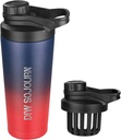 DIW 24 oz Shaker Bottle, rostfritt stål Shaker Bottle med bullerfri design, isolerad metall Shaker Cup för proteinblandningar och Pre Workout, gym Bottle Shaker (Dark Rainbow)