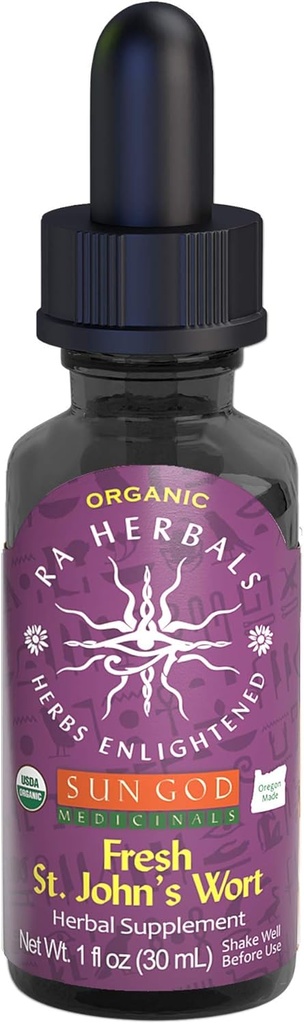 Certifierad organisk Ra Herbals St John's Wort Tincture | Färsk Herbal Extract för naturlig Wellness Blend | 1oz