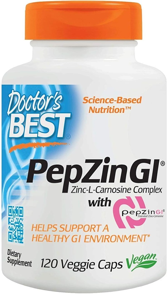 Läkarens bästa Zink Carnosine Komplex med Pepzin Gi Veggie Caps, 120 greve
