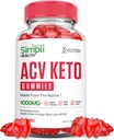 Simpli Health Keto ACV Gummies Avancerad Formel 1000MG Ketonature Keto Gummies Apple Cider Vinegar Formulerad med Pomegranate Beet Juice Powder B12 Vegan Non GMO 60 Gummys