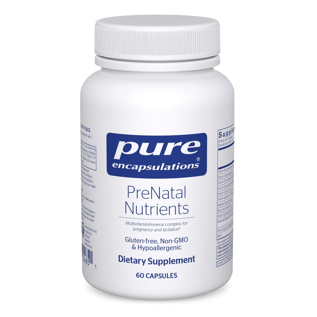 Rena inkapslingar PreNatal Nutrients - för Graviditet & Laktation - Aids Energy & DNA-utveckling * - med folat, kolin & järn - Gluten Free & Non-GMO - 60 kapslar