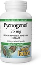 Naturliga faktorer Pycnogenol 25 mg, Antioxidant stöd för hälsosam åldrande, 60 kapslar