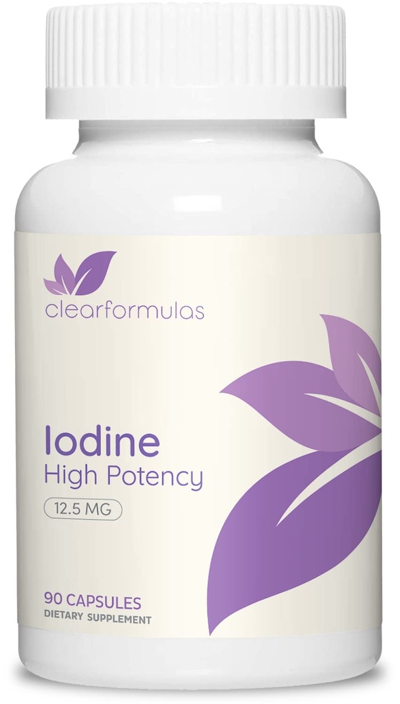 High Potency Potassium Iodine Supplement - Potassium Iodide USP och Free Iodine Capsules 12.5mg Precise Dosage Blend - Kapsel Alternativ till Lugols Supplement för sköldkörtel Energy & Immunity (3 Månad)