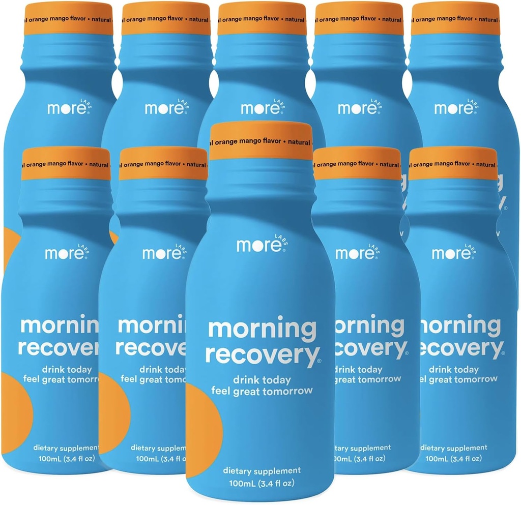 Mer Labs Morning Recovery Orange Mango Flavor Electrolyte & Milk Thistle Drink 10 Pack | Hydrate medan du dricker | Högt lösligt flytande DHM