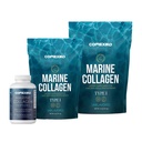 CORREXIKO Marine Collagen Supplement Pills & Powder Bundle - Inkluderar 10,000mg Double Hydrolyzed Collagen Powder 15 oz & 5oz och 1800mg Collagen Peptides 120 kapslar - för hår, hud och naglar