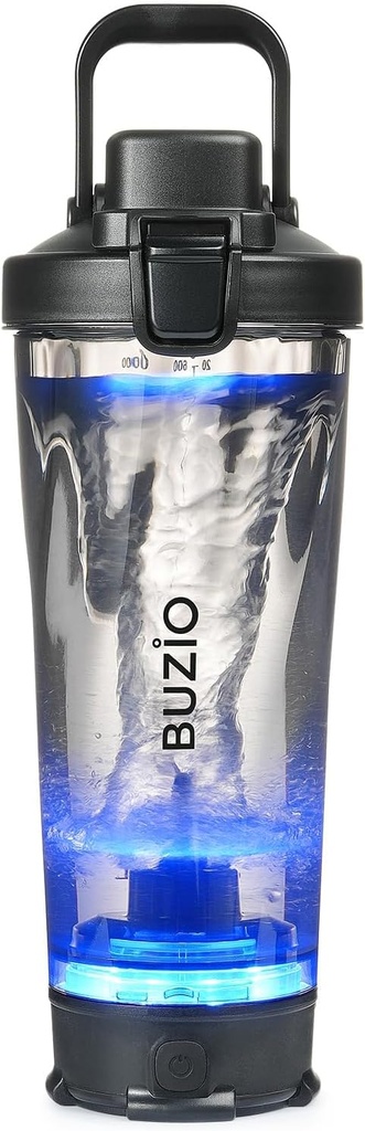BUZIO Electric Protein Shaker Bottle, 24 oz Shake Blender Bottle, USB Rechargeable Blender Bottles för Protein Mixes Shaker Cups, Portable Large Sports Water Bottles Made med Tritan, Black