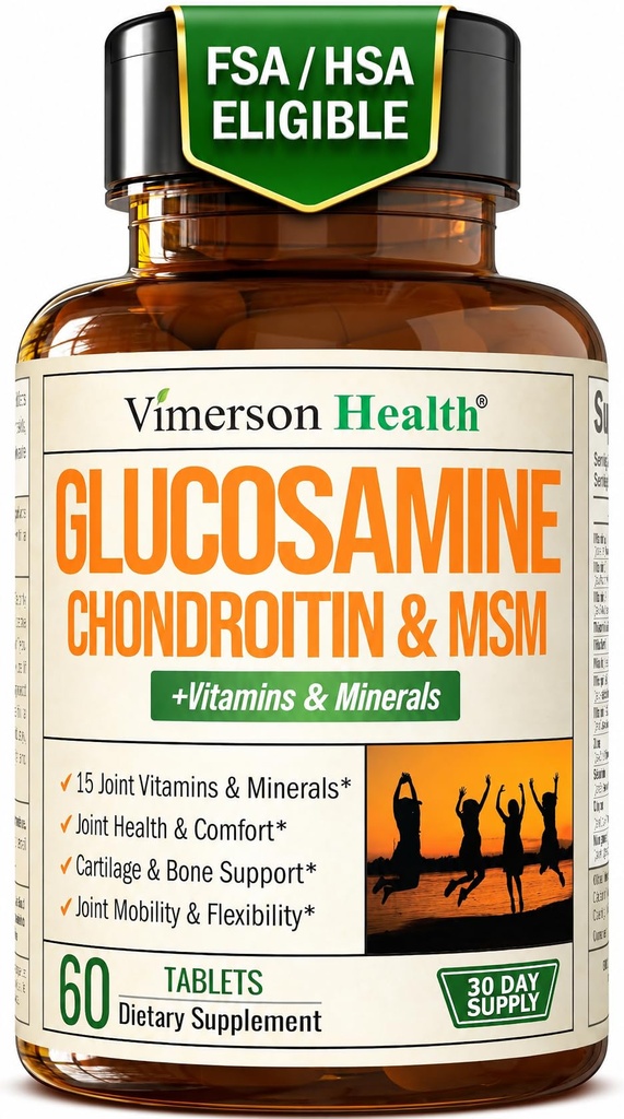 Glukosamin Chondroitin MSM Supplement - Avancerade gemensamma kosttillskott för män och kvinnor w / glukosaminsulfat 1000mg, Chondroitin Sulfate & MSM, vitamin B12 och mer för gemensam hälsa - FSA Berättigade