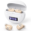 Rechargeable Hearing Aids for Seniors Noise Canceling, Digital Hearing Amplifiers for Adults, OTC Invisible In Ear Hearing Assistive Devices, LED Power Display Charging case