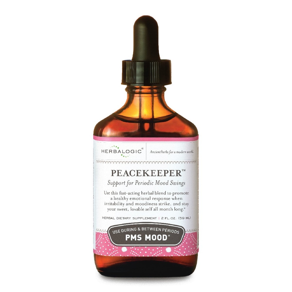 Herbalogic - Peacekeeper Liquid Herb Drops - Reducerar PMS Related Mood Swings - Baserat på den traditionella kinesiska formeln Xiao Yao San med tillsatta örter för humörstöd - Innehåller gurkmeja - 2 Fl. Oz.