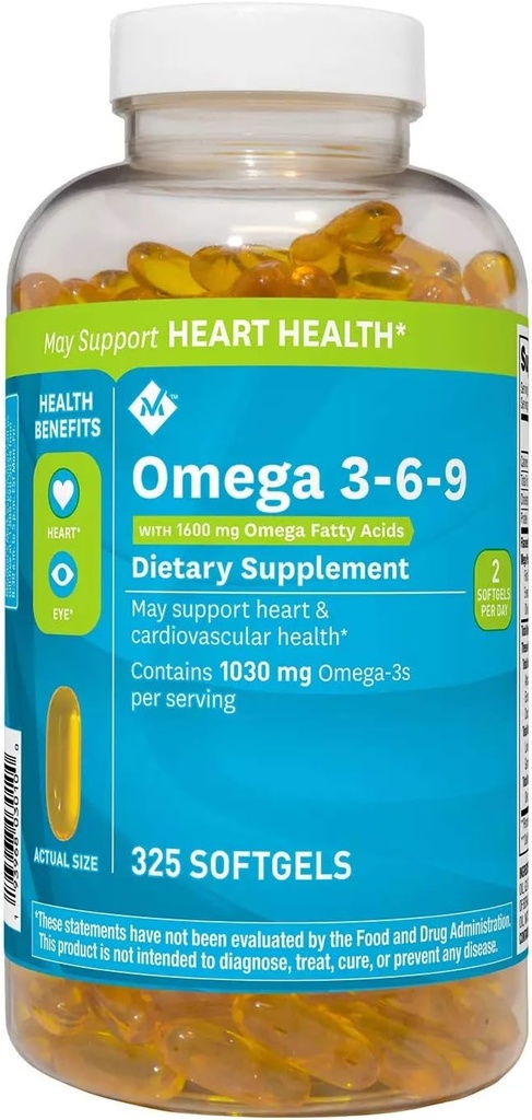 Medlemmar Mark Omega 3-6-9 Kosttillskott (325 Räkna)
