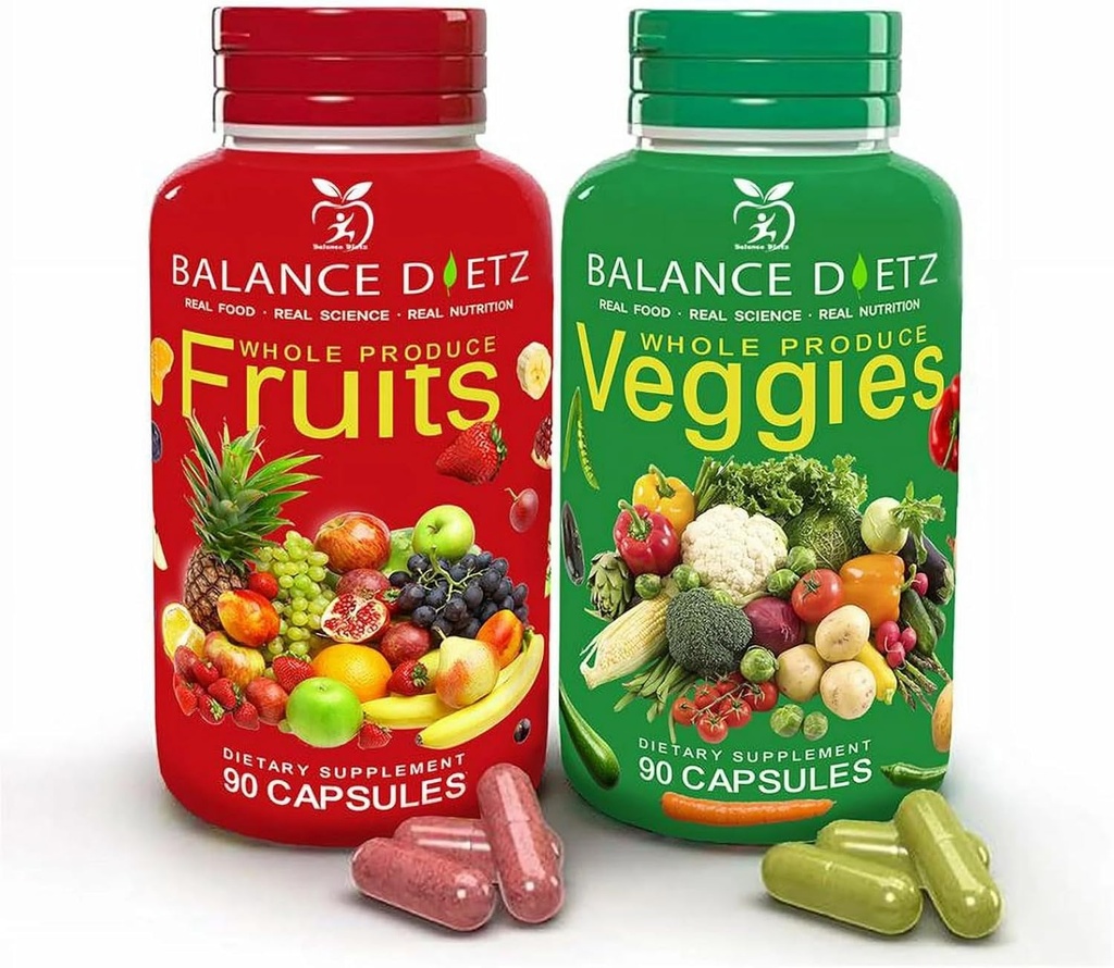 Helt producera frukt och grönsaker kosttillskott, 90 frukt kapslar, 90 Veggie kapslar