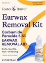 Foster & Thrive Earwax Removal Kit, Softens & Loosens Excess Earwax, Safe, Gentle och Non-Irritating, Carbamide Peroxide 6.5%, Inkluderar droppar och Ear Syringe Bulb, 0.5 Oz