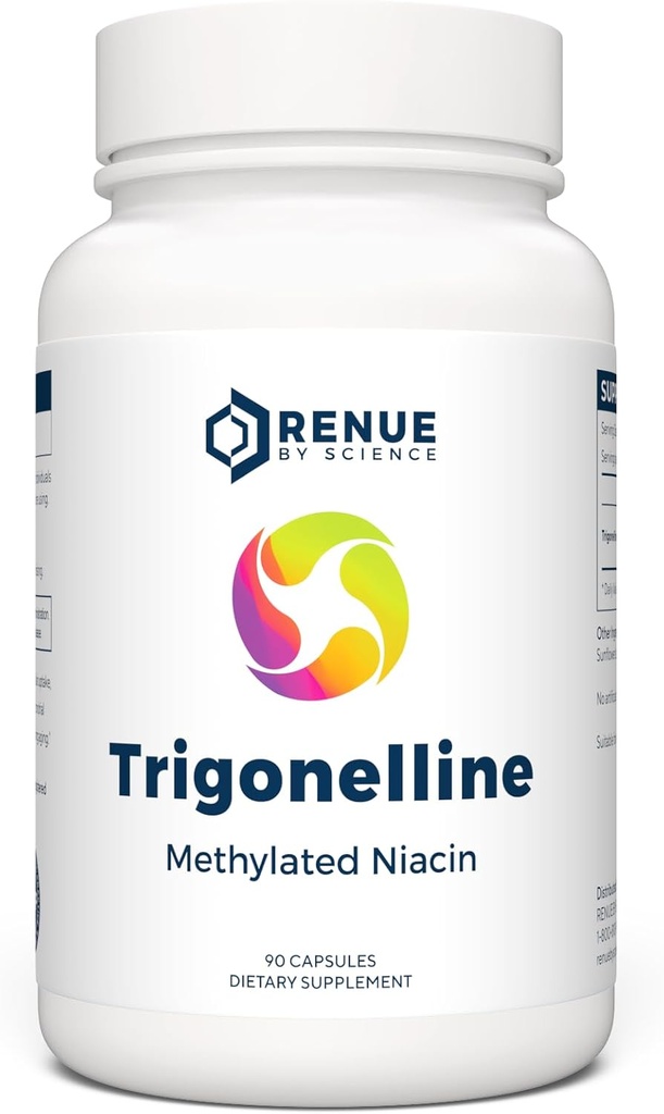 Renue By Science Trigonelline | High Strength Trigonelline TRG Methylated Niacin - 250mg Trigonilline Supplement Capsules | Non-GMO | Made in The USA & Third-Party Tested