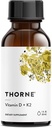 THORNE - Vitamin D + K2 Liquid med en Metered Dispenser - Vitaminer D3 & K2 för att stödja hälsosamma ben & muskler * - 1 Fl Oz (30 ml) - 600 portioner