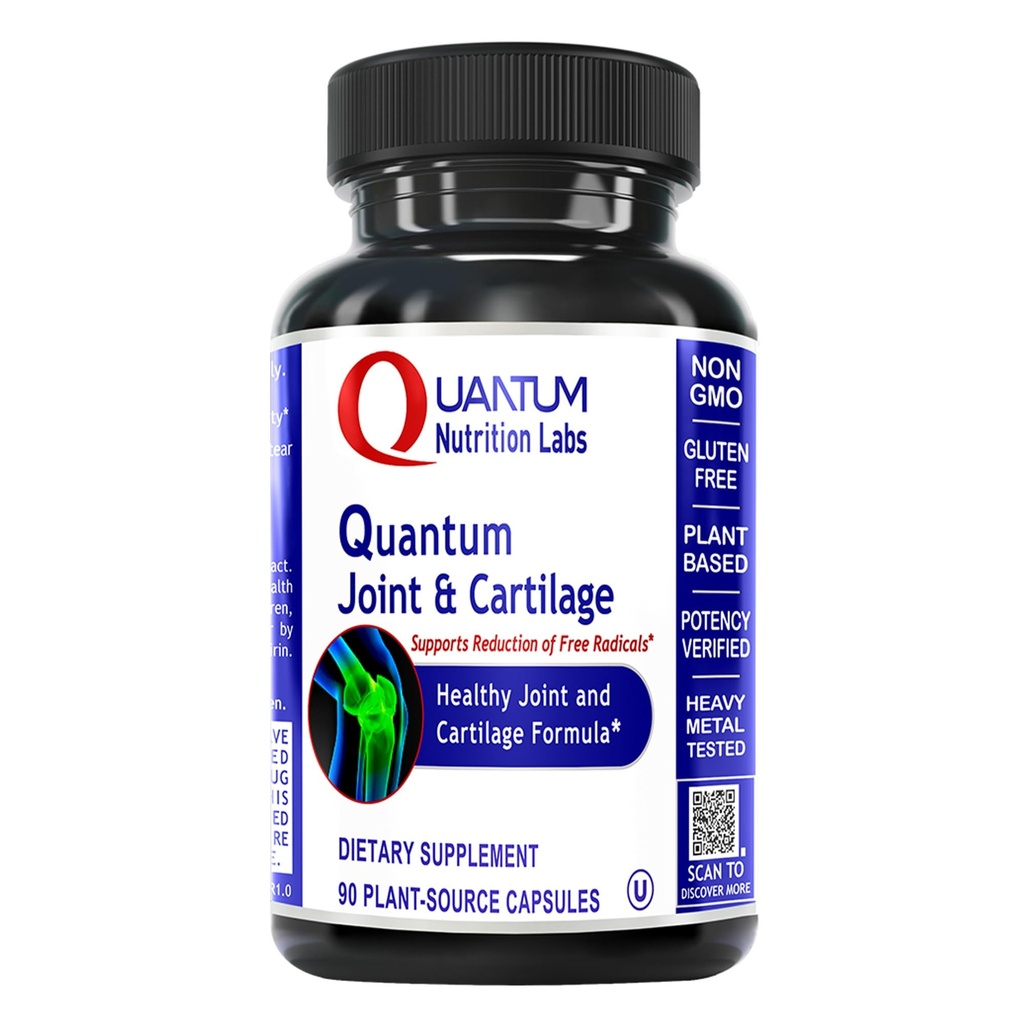 Quantum Joint & Cartilage Support Supplement - for Men & Women, Joint Mobility and Muscle Health, Cartilage Repair, Gluten Free, Plant-Sourced, Non-GMO - 90 Capsules