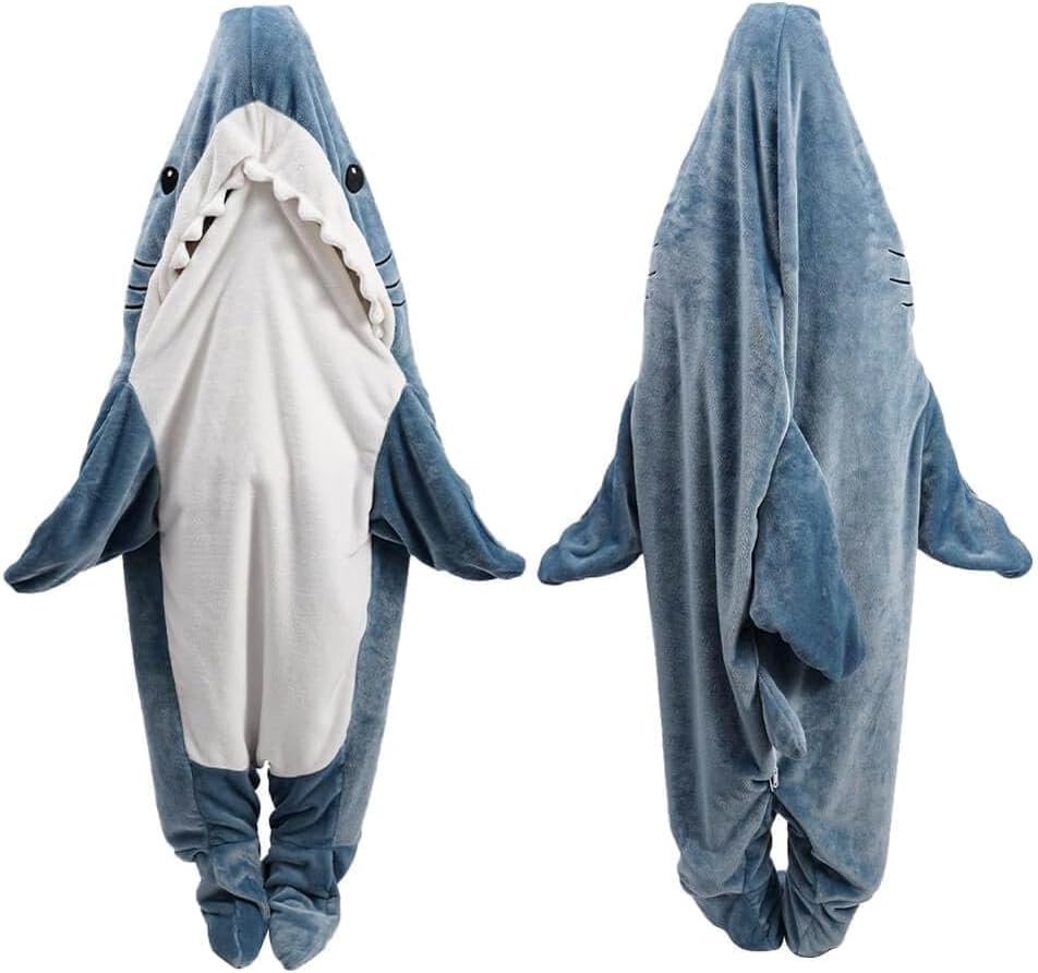 Shark Blanket Hoodie Onesie, Shark Onesie Adult, Shark Sleeping Bag för vuxen (XXL)