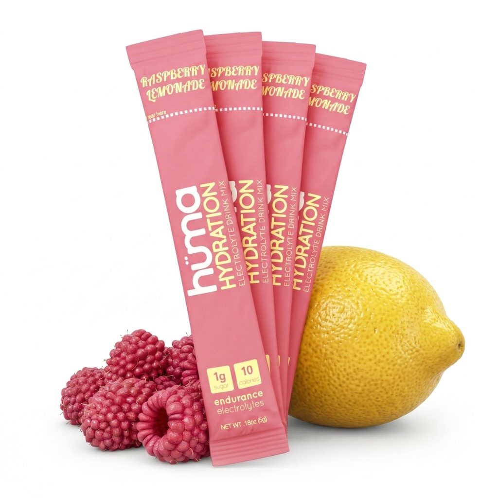 HUMA CHIA Hydration Drink Mix, Raspberry Lemonade 15 Packets - Low Calorie, High Electrolyte Powder för sport och träning - 100% naturlig, 1g Sugar, 10 Cal