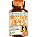 Glukosamin Chondroitin MSM med Hydrolyzed Collagen Peptides - Gemensamt Support Supplement med Quercetin, Bromelain & Boswellia Extract - Collagen piller för Hair Skin Nails - FSA Berättigade 120 Caps