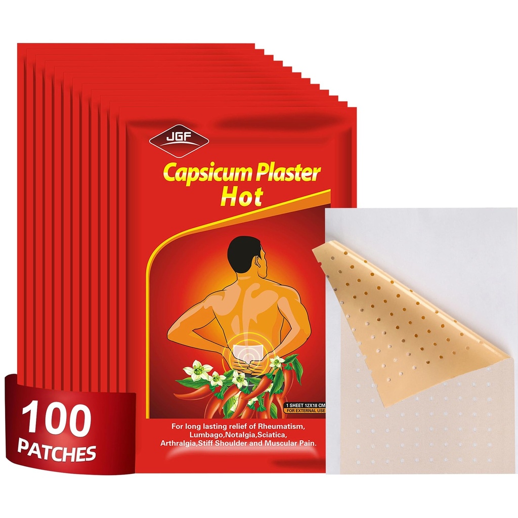 KONGDY Capsaicin Patches,4.72 "x7.08" Hot Capsicum Patch (100)