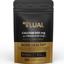 LUAL Calcium Bone Health Kosttillskott tabletter, 600 mg, 100 greve