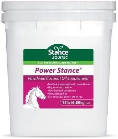 Stance Power Powdered Coconut Oil Horse Supplement - May Support Coat Condition, Digestive Health och Stamina, GMO & Sugar Free - 15 lb