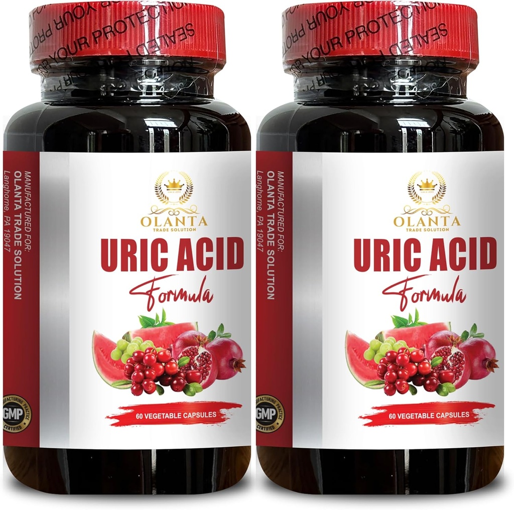 How Tart Cherry and Green Coffee Beans in URIC Acid Formula Support Uric Acid Balance, Uric Acid Vitamin, Lower uric Acid Supplement - 2 Bottles