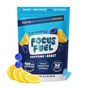 FocusFuel Energy Chews - Blue Razzberry Lemonade (15 portioner) - 100mg Koffein + Alpha GPC + L-Theanin + B12, Magnesium - Stor smak - Ingen krasch eller Jitters