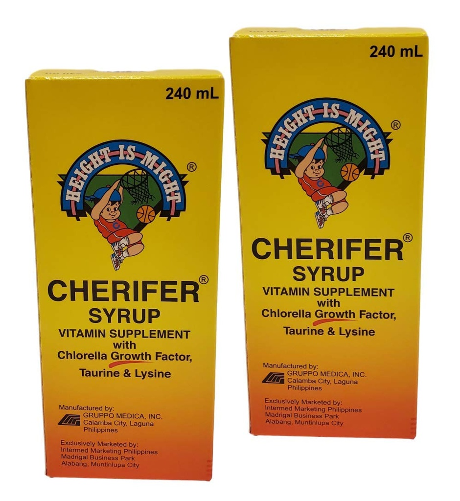 2 Cherifer Syrup Chlorella Growth Factor, Taurine & Lysine 240ml Varje