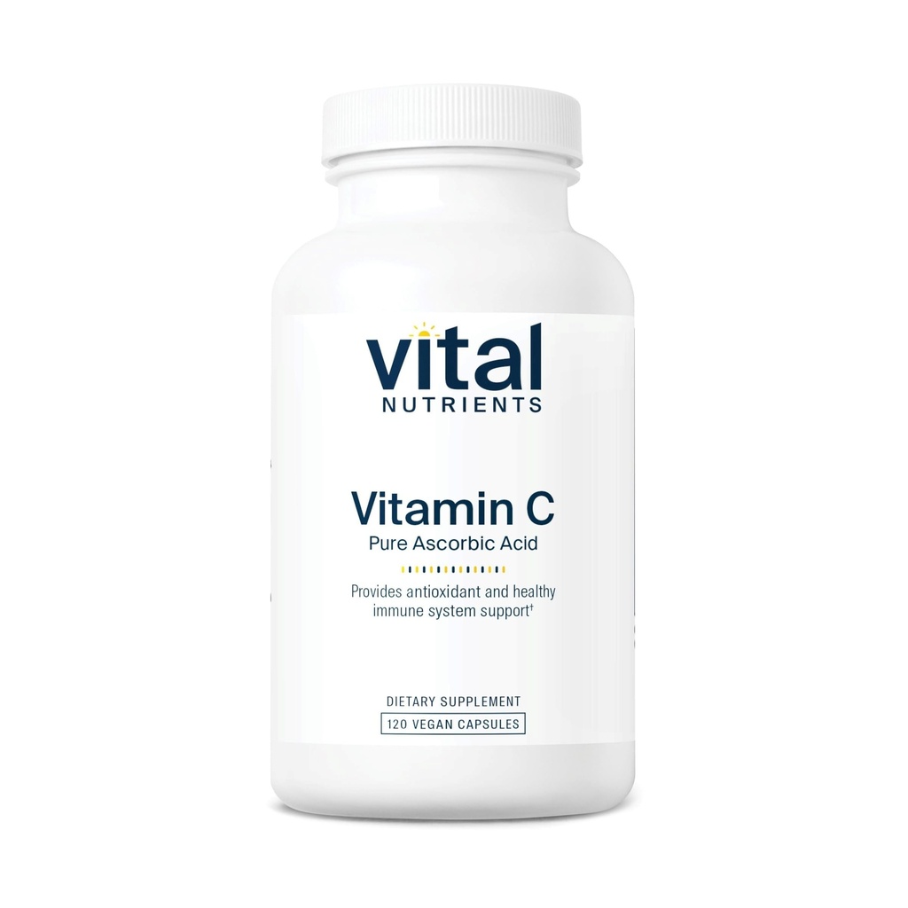 Vital Nutrients Vitamin C 1000mg (100% Pure Ascorbic Acid) - Vegan Antioxidant Supplement for Immune Support and Iron Absorption* - Gluten, Dairy and Soy Free - Non-GMO - 120 Capsules