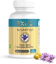 EXIR Saffron Supplement stöder fokus, hälsosam matvanor, humör, metabolism, 60 tabletter