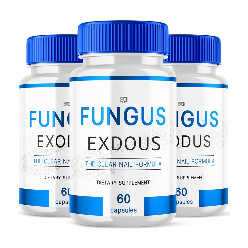 (Pack of 3) Fungus-Exdous - Pills stöder starka hälsosamma naturliga naglar - 180 kapslar, vit