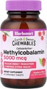 BlueBonnet Nutrition Earth Sweet® Chewables, CellularActive® Methylcobalamin, Raspberry, 5 000 mcg, 60 Chewable Tablets