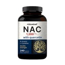 NatureBell NAC Supplement 1200mg Per Servering | 240 kapslar, N-Acetyl Cysteine med Quercetin | Dubbel styrka - Stöd för Immun, Lever och Lung Health