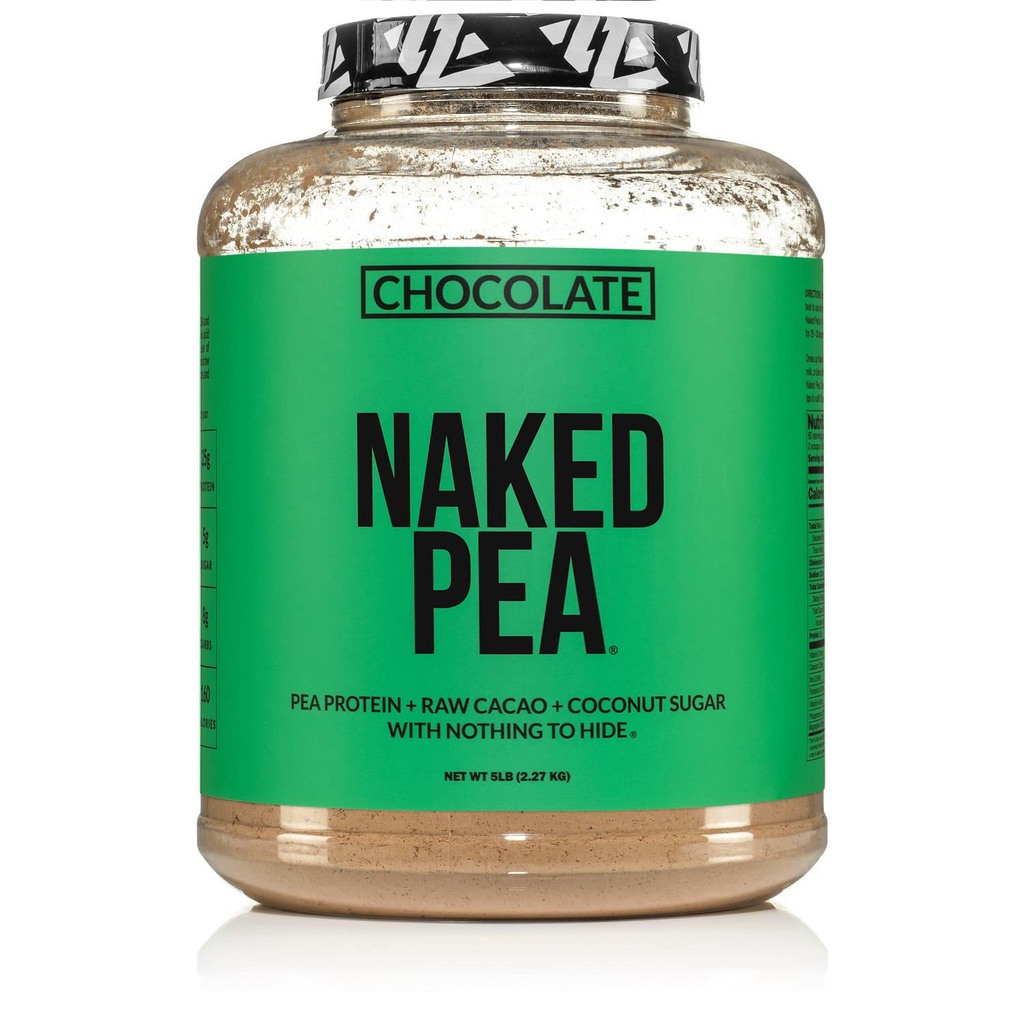 NAKED Nutrition Chocolate Pea Protein Isolate - 5Lb Bulk, NSF Certified, Plant Based, Vegetarian & Vegan Protein. Lätt att gräva, icke-GMO, glutenfri, laktosfri, sojafri
