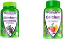 Vitafusion Elderberry Gummy Vitamins 90ct och Calcium Gummy Vitamins 100ct för ben tänder immunstöd